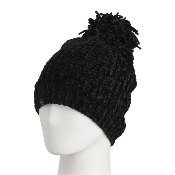 NEW CUDDL DUDS Chenille Pom Pom Beanie black unisex 067mn - Picture 1 of 4
